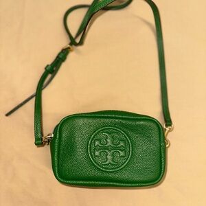 Tory Burch Green Leather Crossbody Bag